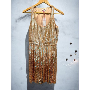 Parker Dress Sugar Ombre Sequin Scoop Neck Mini Tank Size XS Rose Gold NWT
